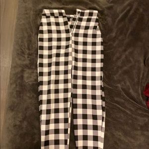 NastyGal Gingham Mayhem High-Waisted Tapered Pants